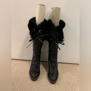 RESERVED - Authentic CHANEL Leather Fur Boots (Only available until Nov 15)
